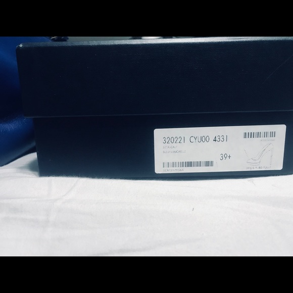 Saint Laurent Blue Seta Calf Heels 9 1/2 = 39 1/2 - Picture 7 of 7